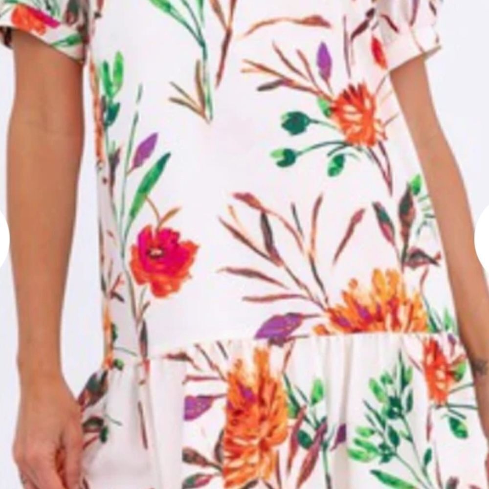 NWT Gilli Floral Puff Sleeve Bow Dress